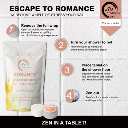 ROMANCE Milk &amp; Honey Shower Steamer